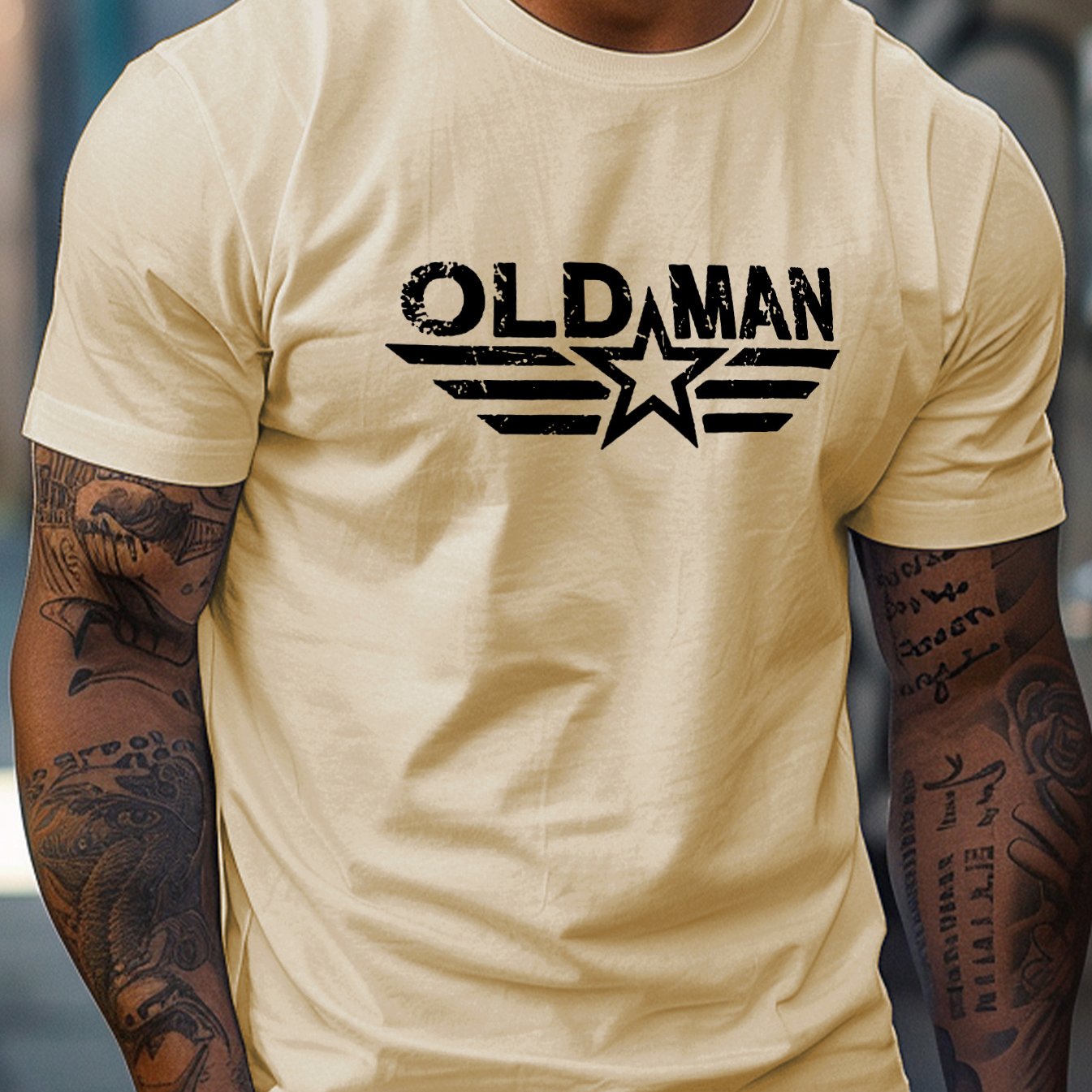 Мужская футболка из полиэстера с круглым вырезом, короткий рукав, обычный крой, летняя с графикой, увеличенного размера