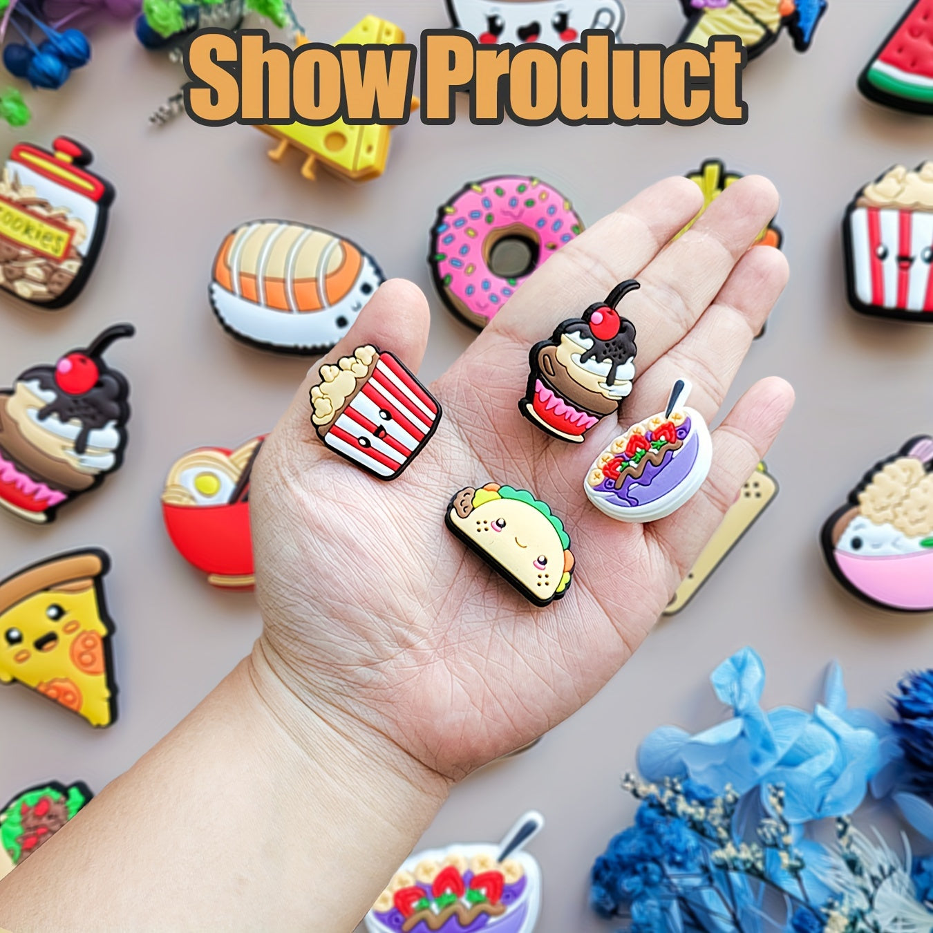 Unisex Silicone Food Shoe Charms for Sandals and Bracelets Set of 20