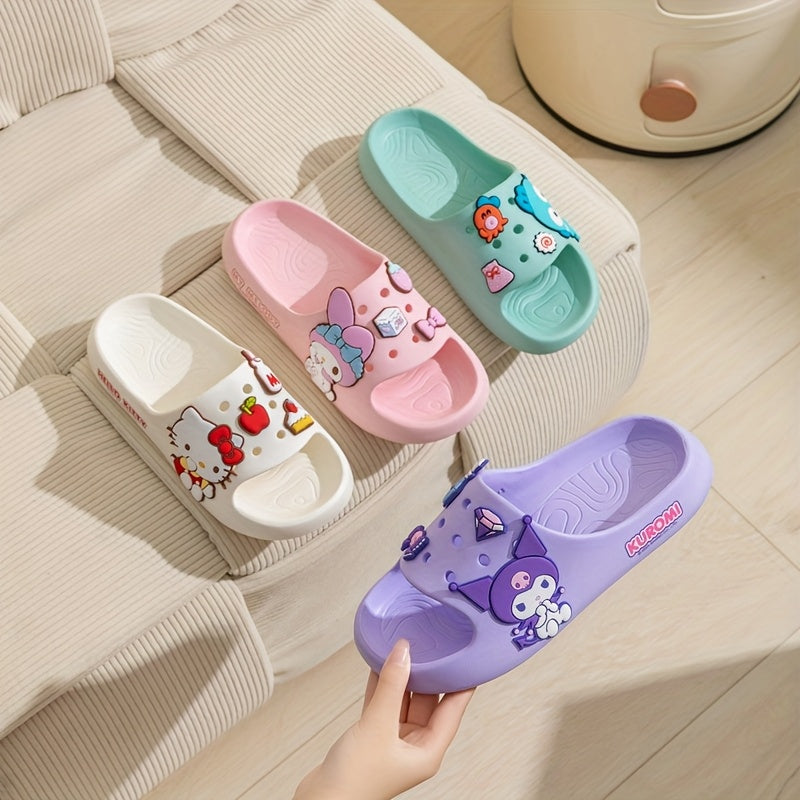 Kids and Adults Cartoon Slippers with Unicorn and Animal Designs Non-Slip EVA Indoor House Shoes in White Pink Blue