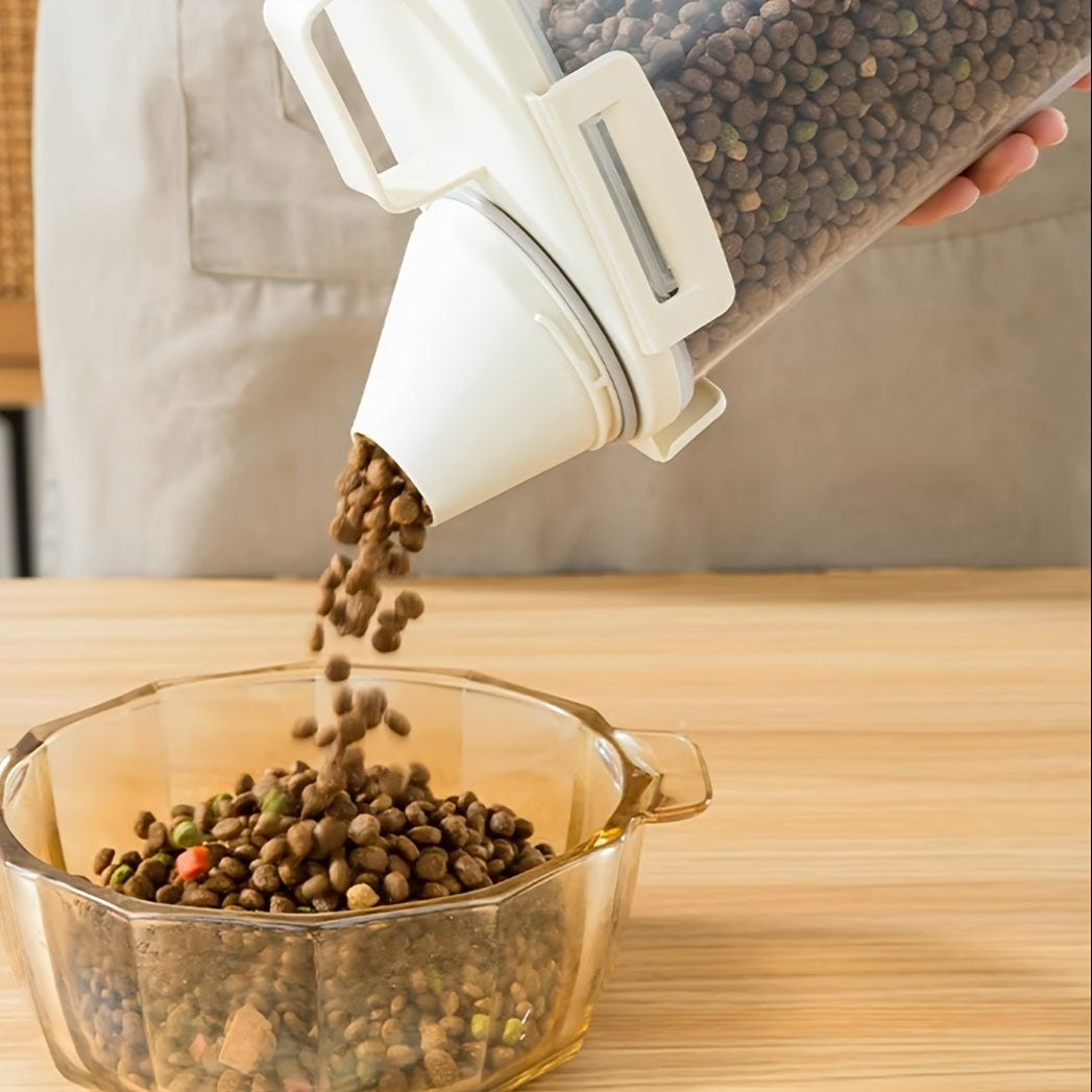 Plastic Pet Food Storage Container with Moisture-Proof Vacuum Seal and Measuring Cup