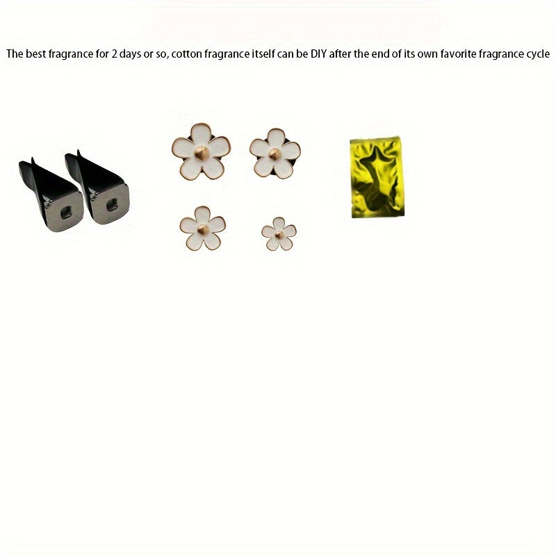 4 шт. металлических зажимов для освежителя воздуха в виде ромашки, украшение автомобиля с ароматическими подушечками