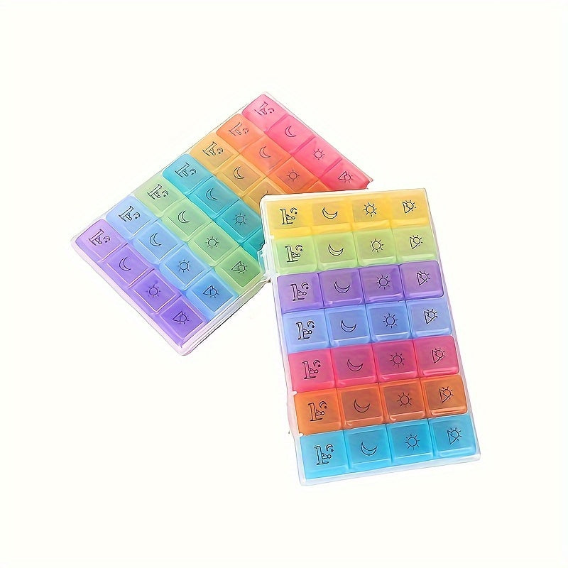 Travel Moisture-Proof Pill Box 28 Grids Portable Daily Medicine Organizer