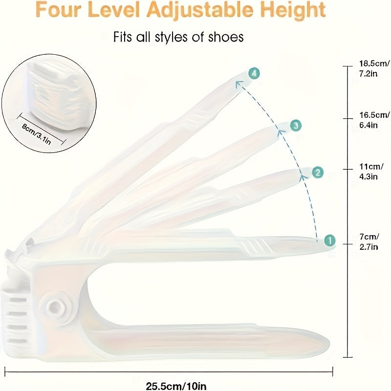 Kiyim shkaflari uchun ikki qatlamli poyabzal javoni, joyni tejash, sozlanadigan darajalar