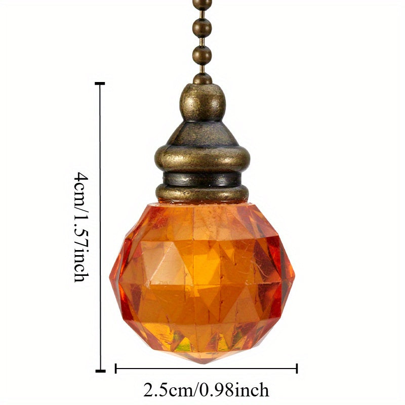 Acrylic Pendant Fan Light Decoration with Golden and Red Beads for Chandelier Home Decor