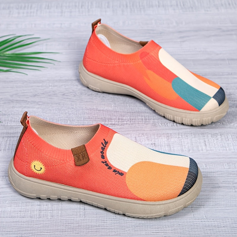 Women Fabric Slip-On Flats Black Comfortable Casual Shoes