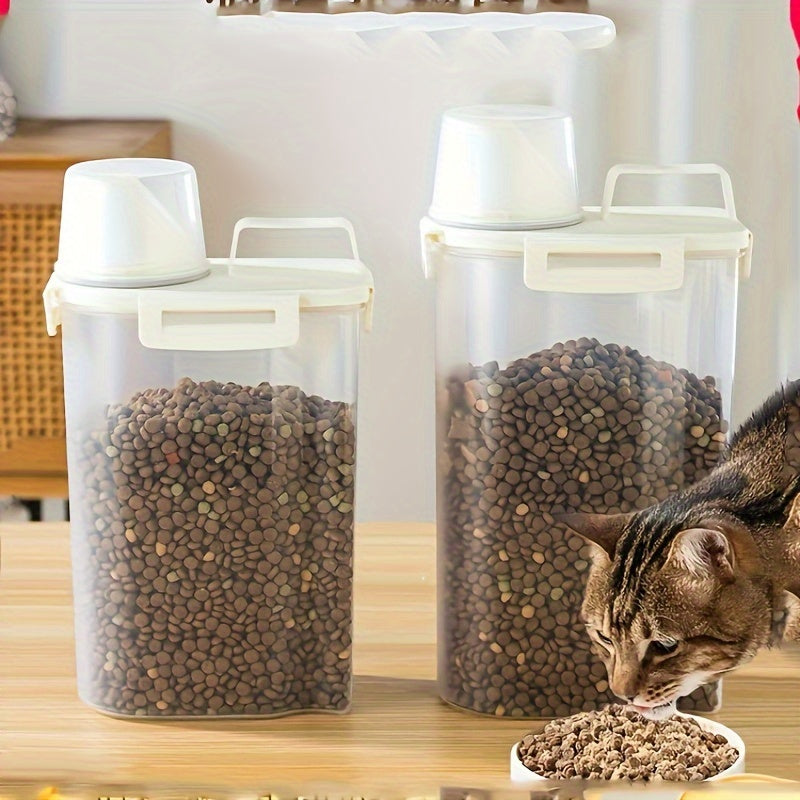 Plastic Pet Food Storage Container with Moisture-Proof Vacuum Seal and Measuring Cup