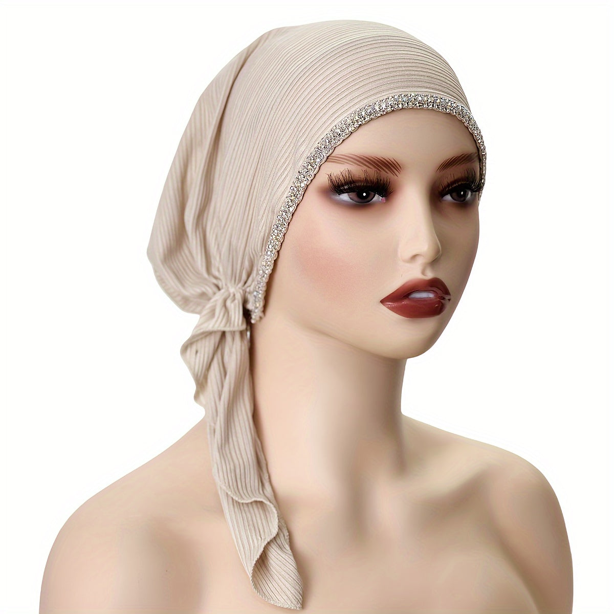Women’s Solid Color Elastic Breathable Hijab Beanie Hat for Ramadan and Eid
