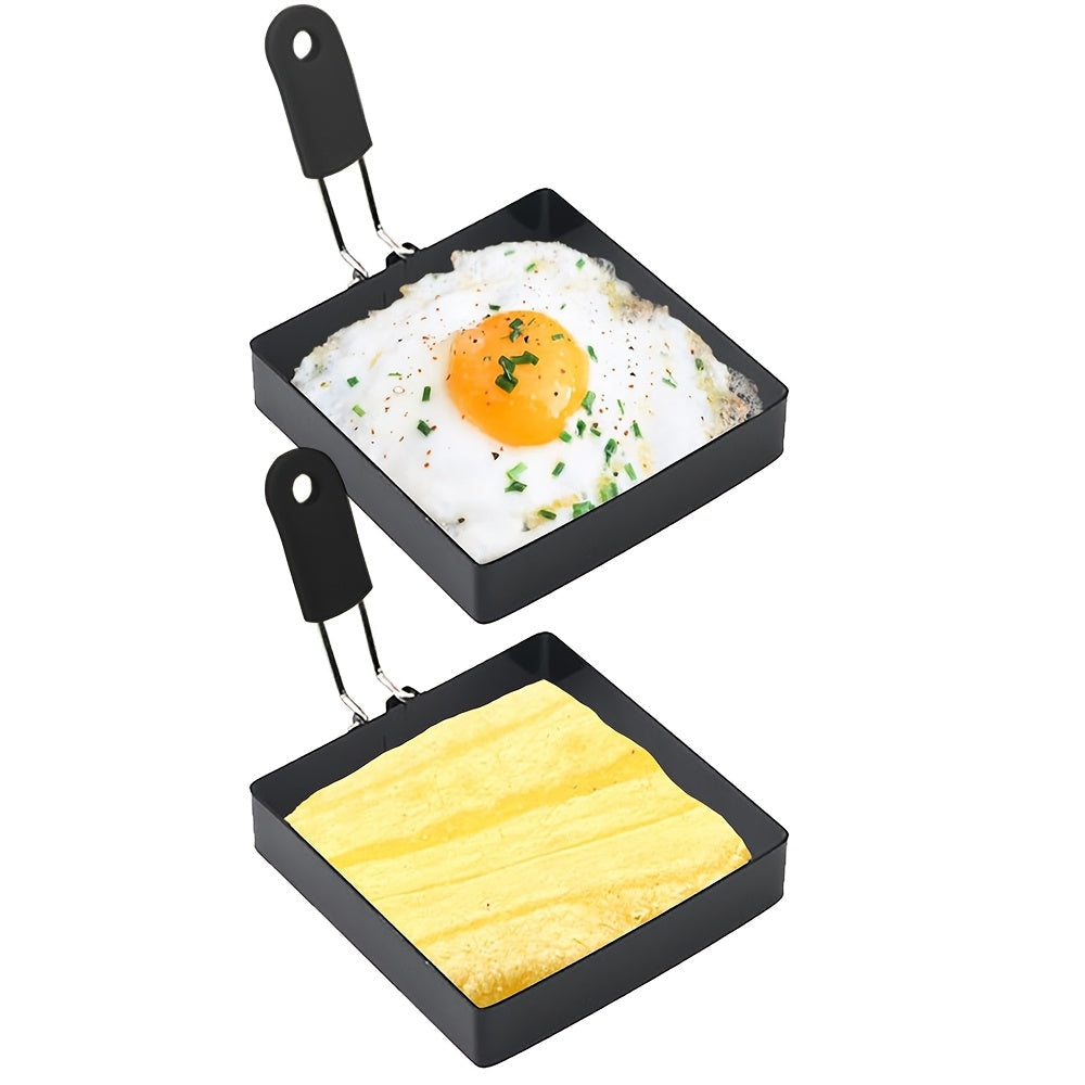 Two Pieces 10.16cm Non-Stick Stainless Steel Egg and Pancake Rings for Omelets Muffins