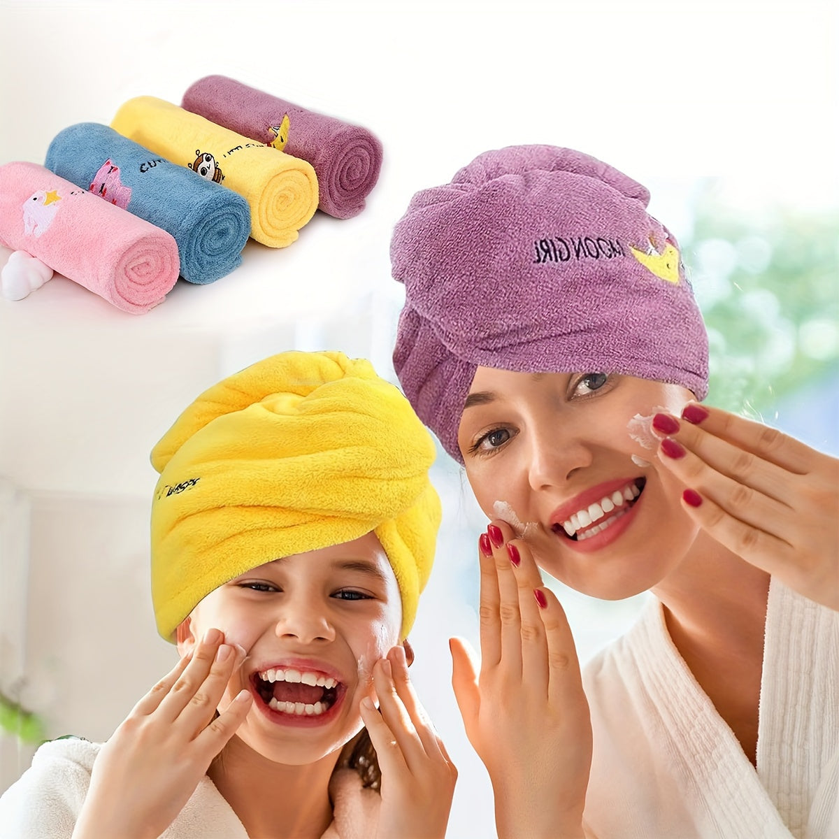Dry Hair Towel for Ladies Super Absorbent Lightweight with Headscarf Hat