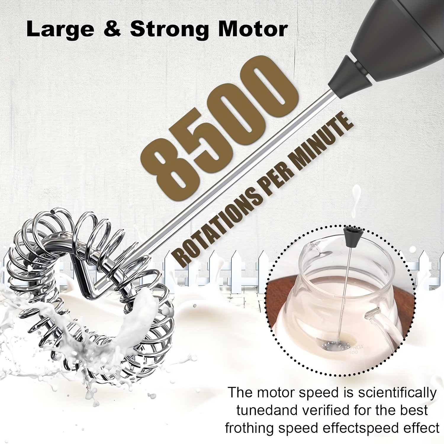 Rechargeable Handheld Milk Frother Electric Foam Maker for Coffee and Latte