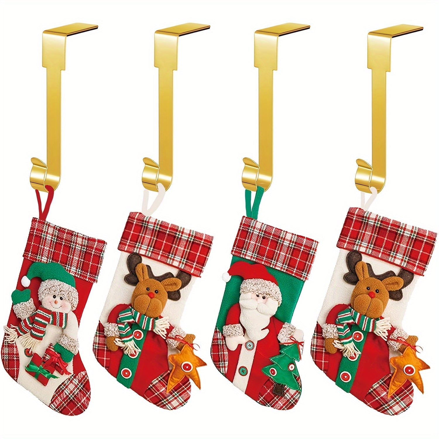 Durable Non-Slip Metal Christmas Stocking Holders for Fireplace Mantel Decor