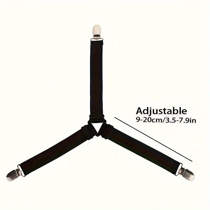 Adjustable Bed Sheet Holders with Metal Clips 1 or 2 Pack Elastic Fasteners for Mattress and Sofa