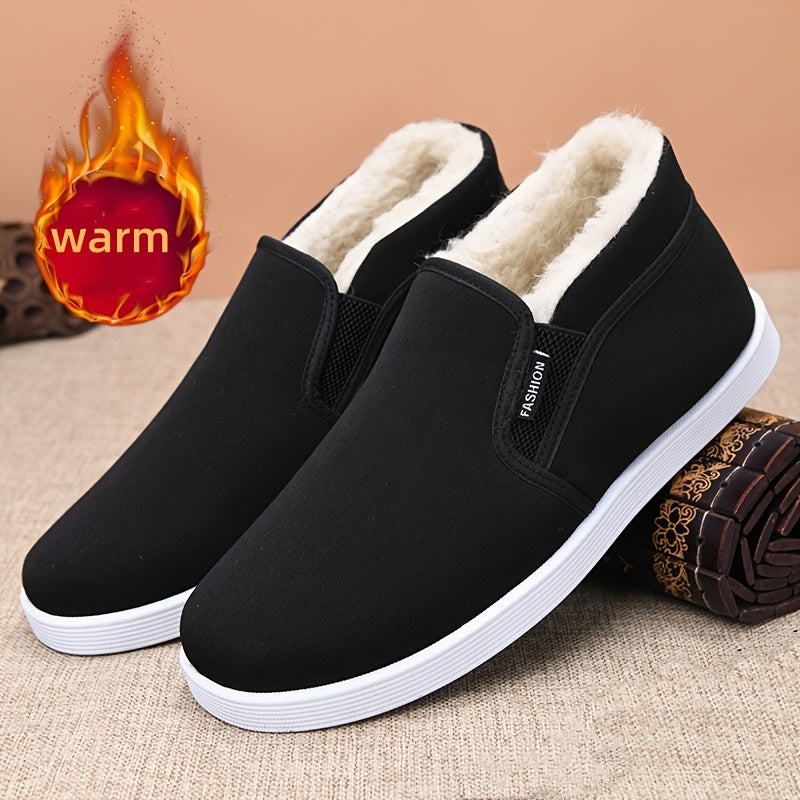 Men's and Women's Winter High-Top Plush Shoes Anti-Slip Rubber Sole Casual Sneakers