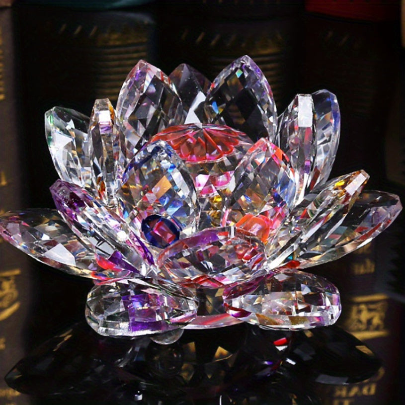 Crystal Lotus Ornament for Home Decor Desktop Figurine