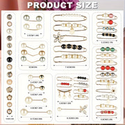 Women's Gold-Toned Floral Brooch Set with Imitation Pearls and Organizer Case