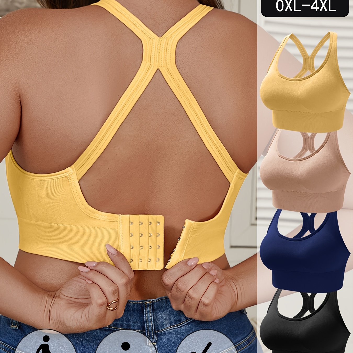 Plus Size Sports Bra Set Seamless Breathable High Support for Yoga and Running