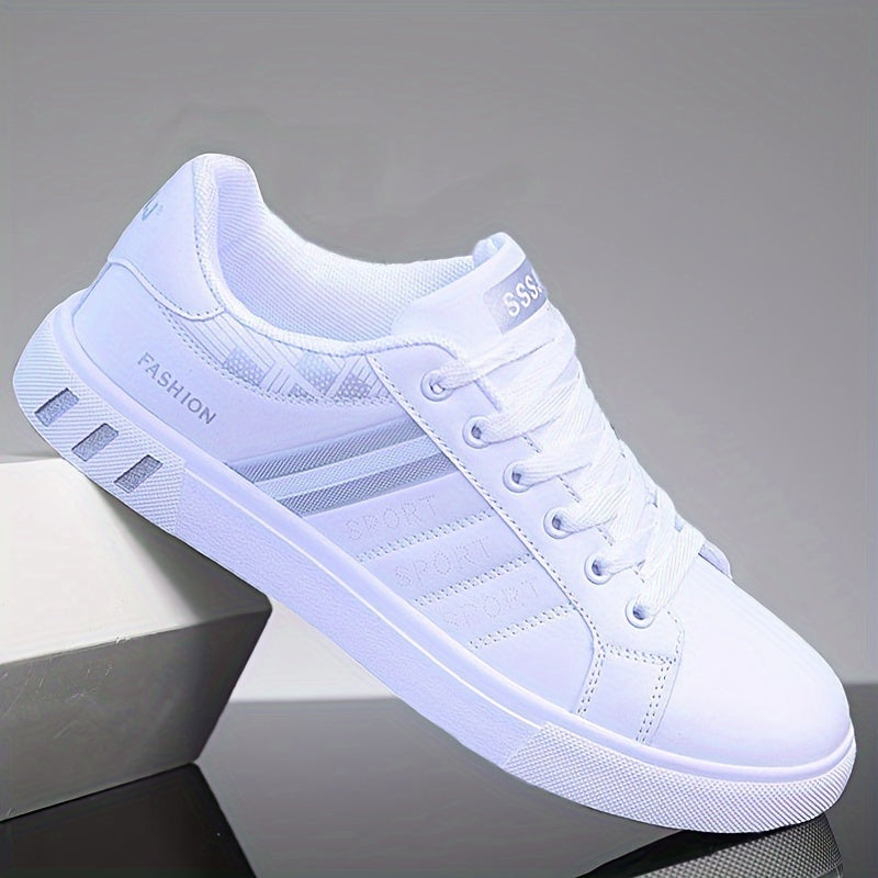 Men's Canvas Skate Shoes Striped Low Top Lace-Up Rubber Sole