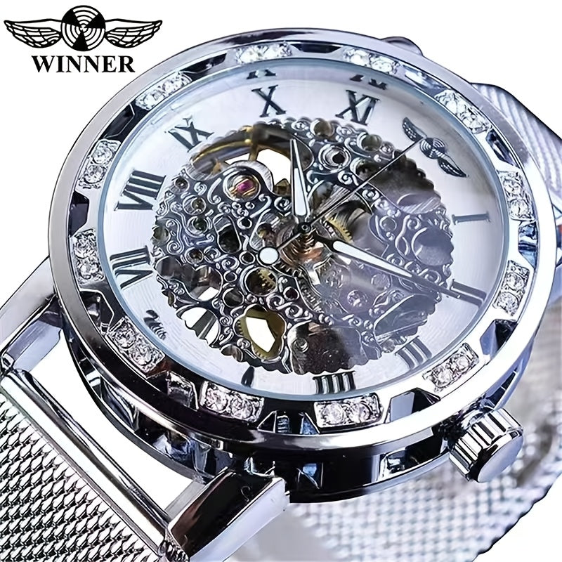 Men's Mechanical Watch Hollow Design Stainless Steel Alloy Casual Luxury Fashion Watch