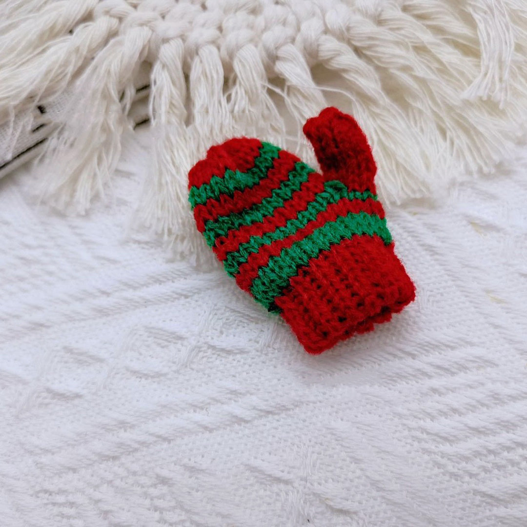 Guantes decorativos de Navidad en miniatura, adornos hechos a mano para el hogar y la oficina