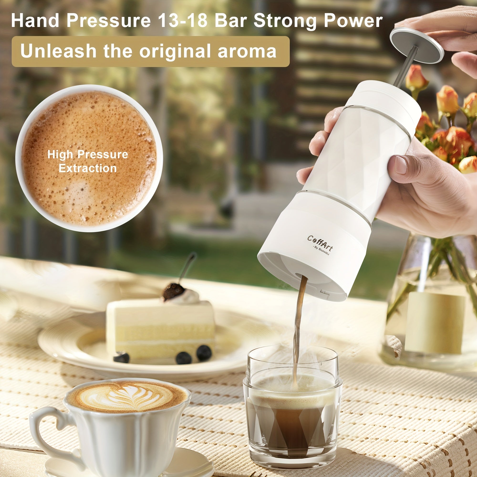 Portable Coffee Maker Hand Press Capsule Ground Brewer for Travel