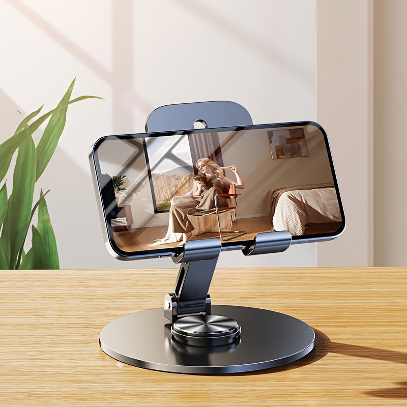 360° Rotating Iron Phone Stand for Live Streaming Video Recording Photography Tablets Smartphones
