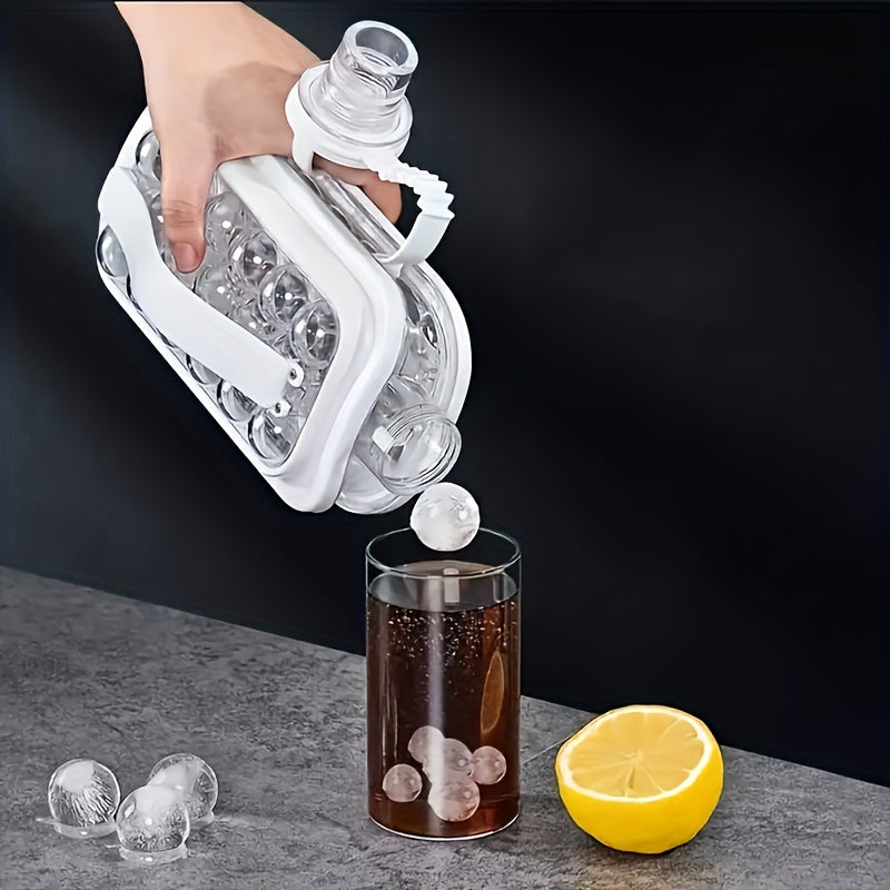 Foldable Ice Maker Water Bottle With Ice Cube Tray and Crusher