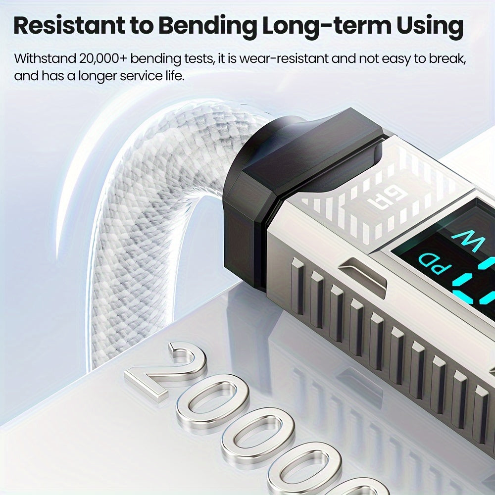 USB-C Fast Charging Cable 66W 40W 22.5W Nylon Flat Matte Data Transfer