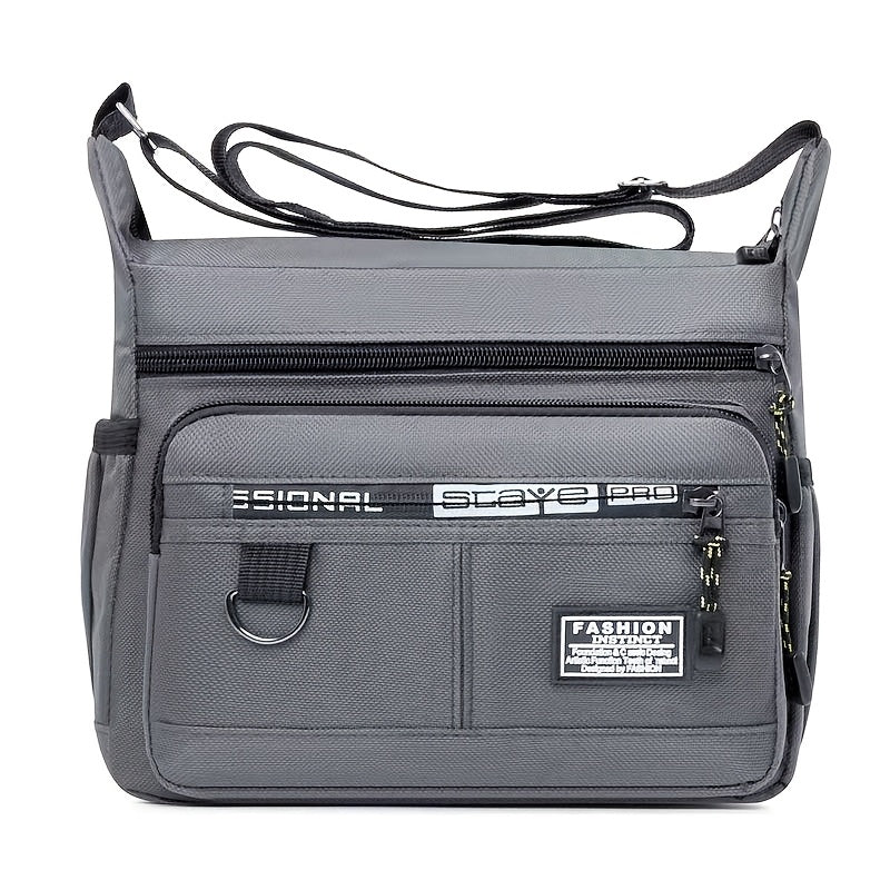 Men's Large Capacity Nylon Chest Bag with Multiple Compartments and Adjustable Strap for Travel and Outdoor Activities