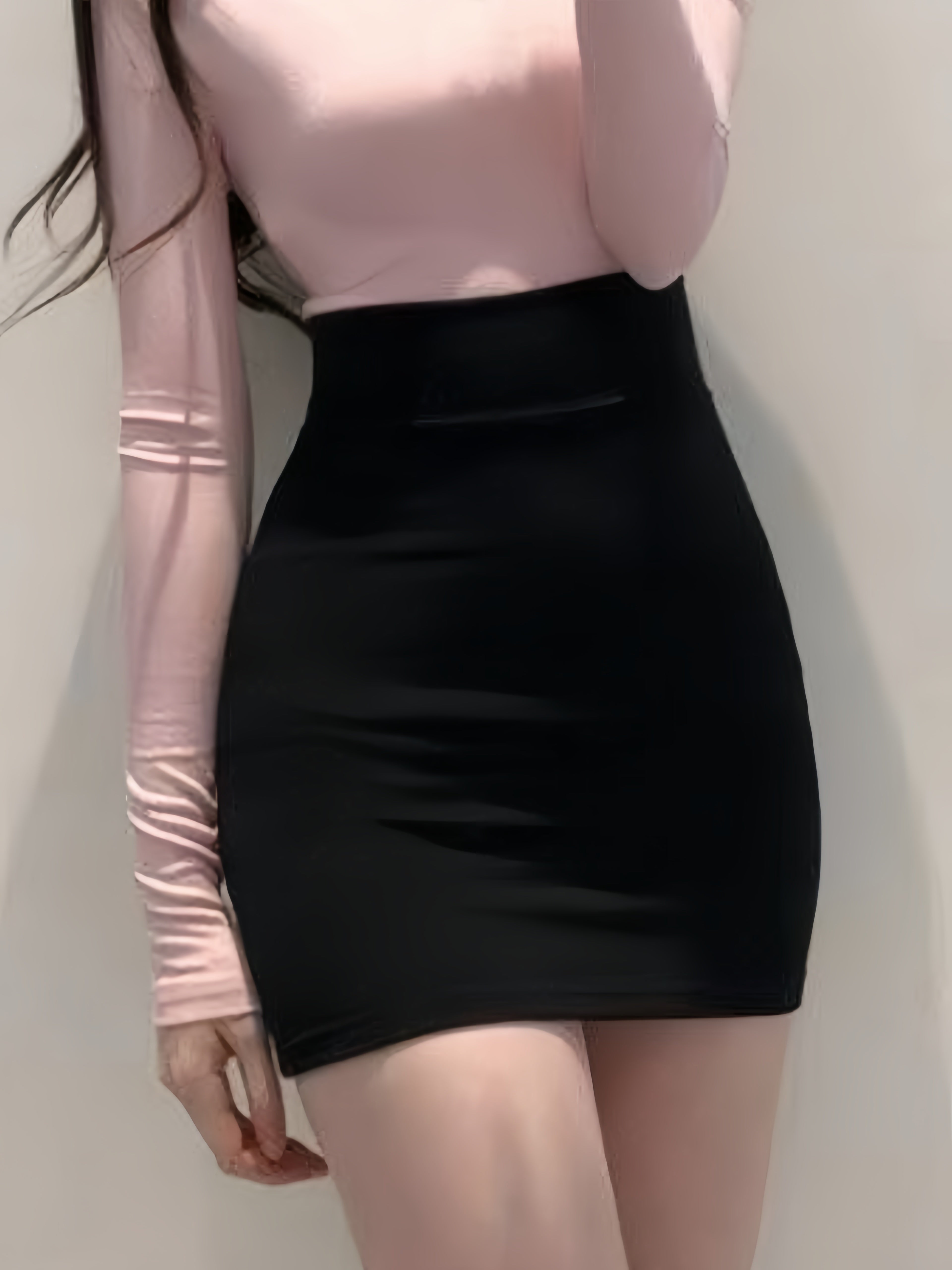 High-Waisted Elastic Lingerie Skirt Without Lining for Women