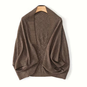 Women's Knit Shawl Scarf Solid Color Batwing Sleeves Chilly Seasons