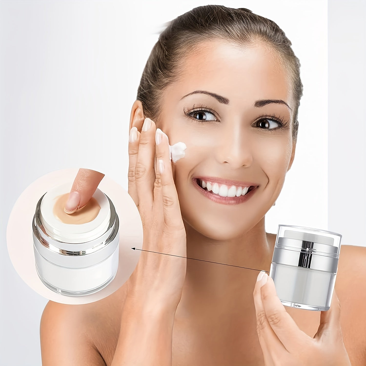 Juego de 3 botellas de plástico transparente para cosméticos con bomba para viajes y humectantes