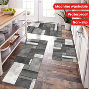 Geometric Print Kitchen Mat Non-Slip Waterproof Oil-Proof Entrance Rug