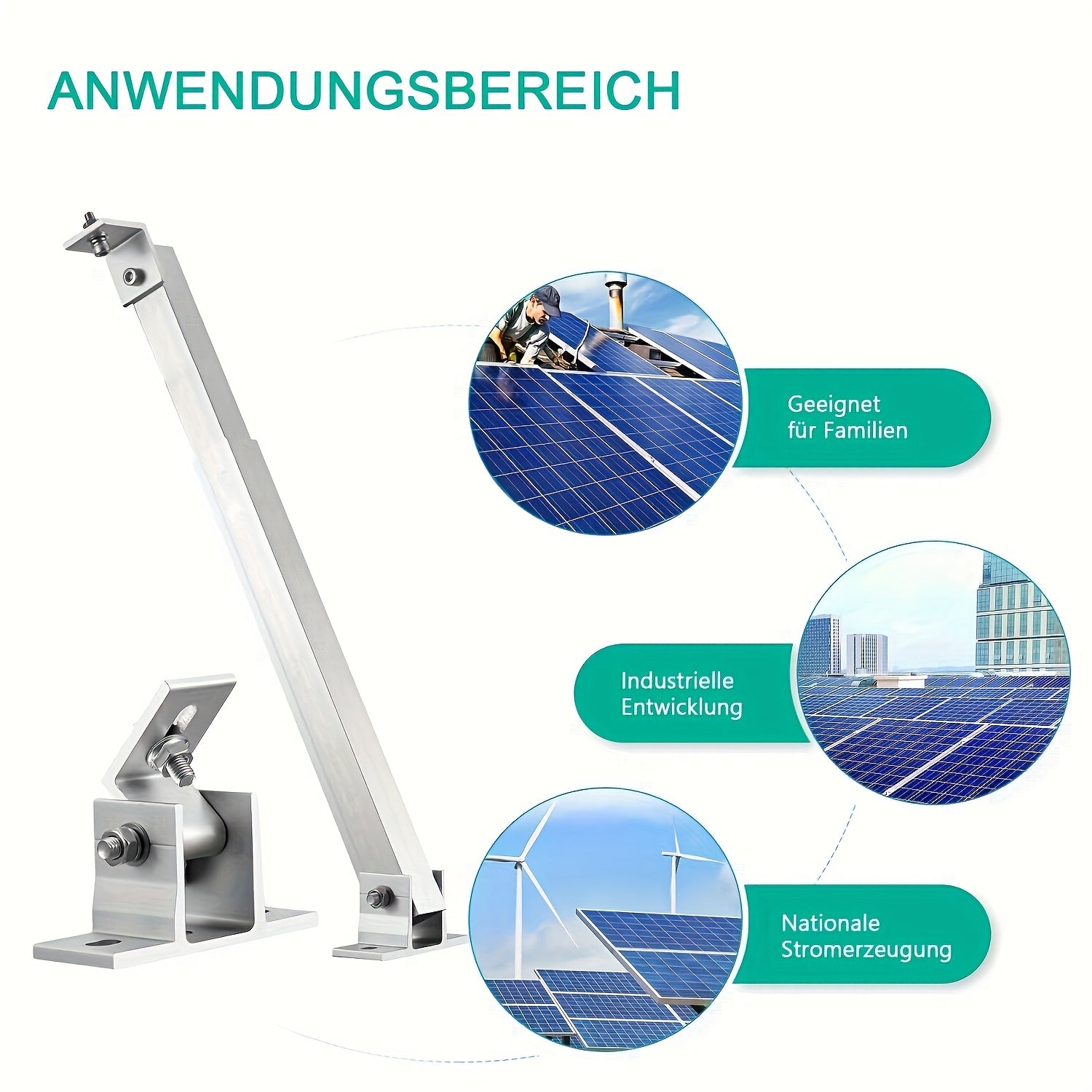 Adjustable Solar Panel Mounting Brackets for 50W-400W Flat Roofs RVs