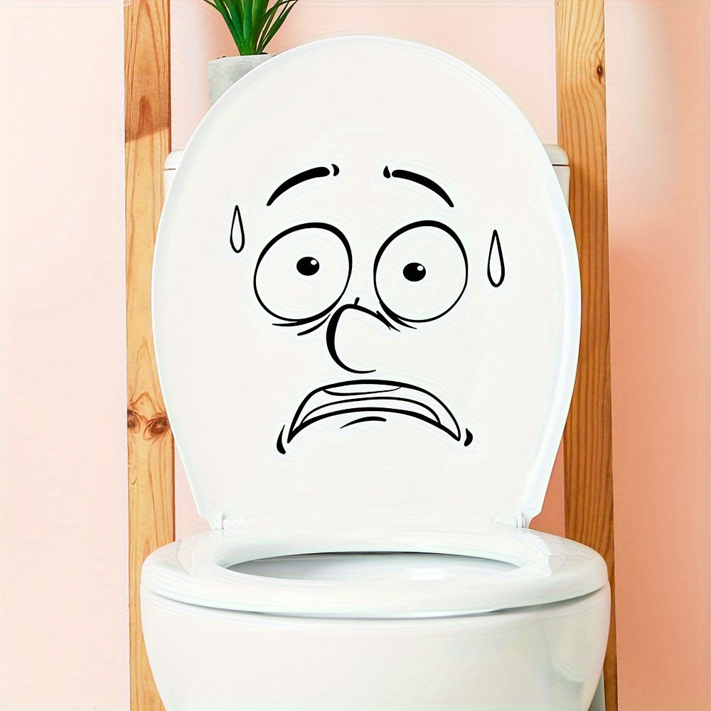 Adhesivo humorístico para tapa de inodoro para superficies de cerámica, autoadhesivo y removible