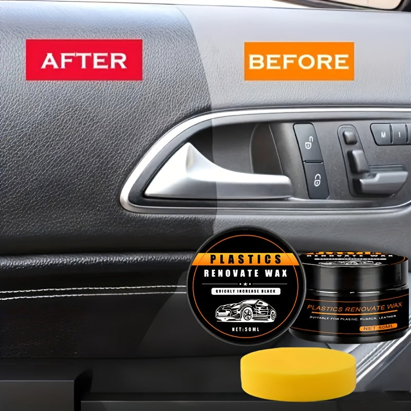 Восстановитель пластика для интерьера автомобиля, крем, для приборных панелей и сидений, черный