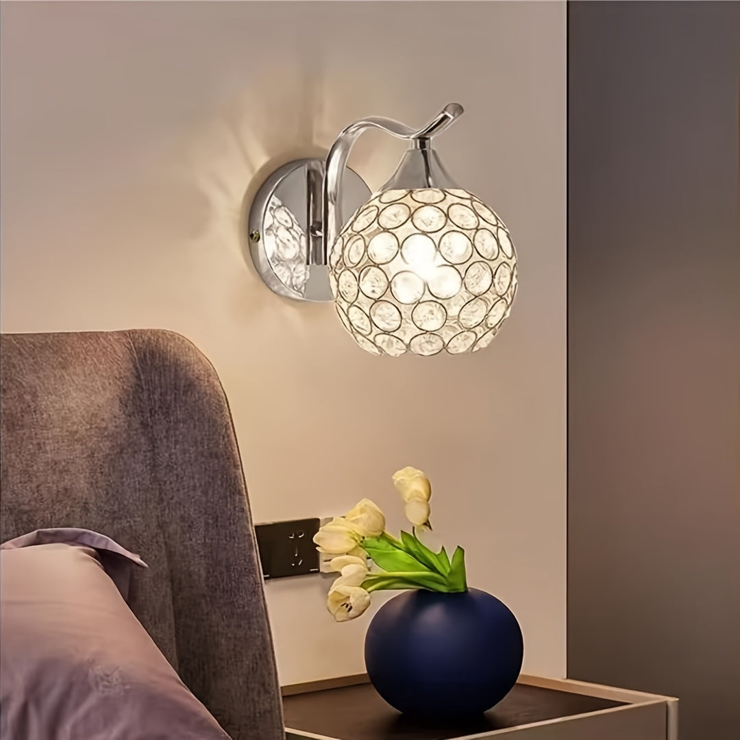 Modern Crystal Wall Sconce with Dimmable 5W LED Light Acrylic Shade for Bedroom Living Room Hallway