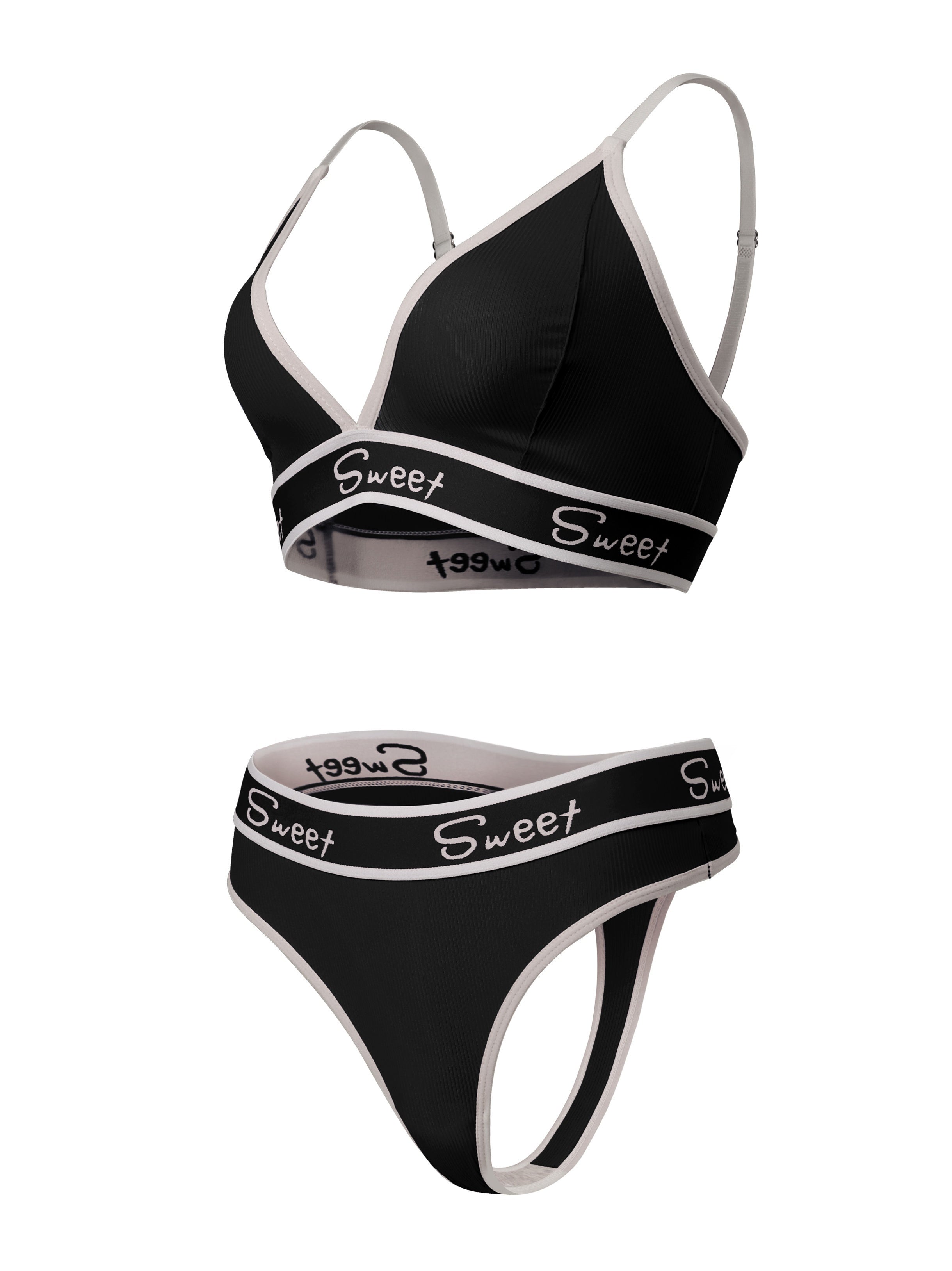 Set of 3 Seamless Backless Viscose Elastane Lingerie Sets Solid Color