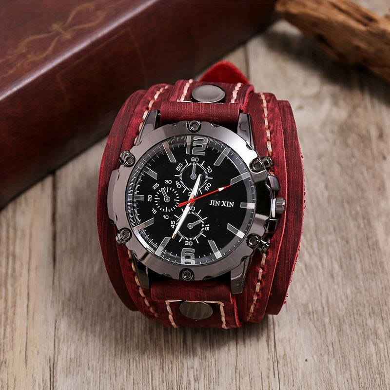 Men's Retro Style Casual Watch with Punk Vintage Design