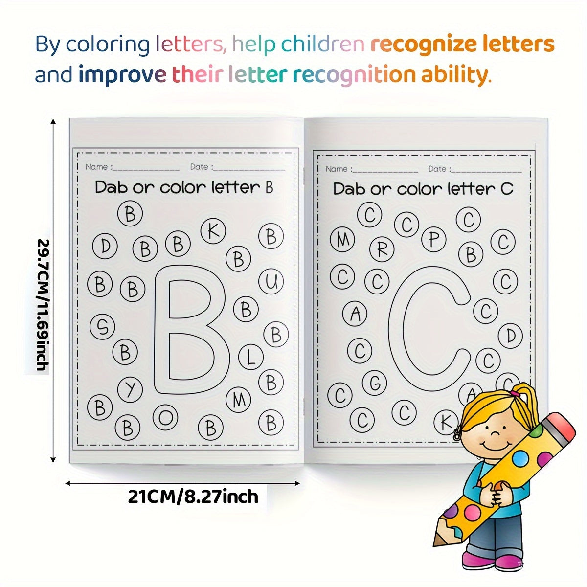 Children's Alphabet Coloring Book for Kids Ages 3-8 with Fun Letter Illustrations
