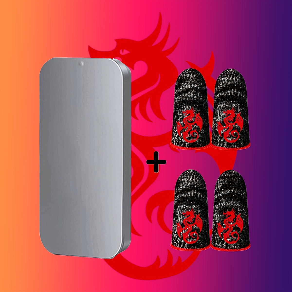 Game Finger Sleeves with Dragon Pattern, Carbon Fiber Material, Breathable, for Mobile Gaming