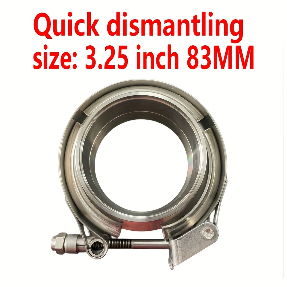 Avtomobil chiqindi quvurlari uchun zanglamaydigan po'latdan yasalgan V-boltli klamplar to'plami, turbo quvur uchun 5.08-7.62 sm