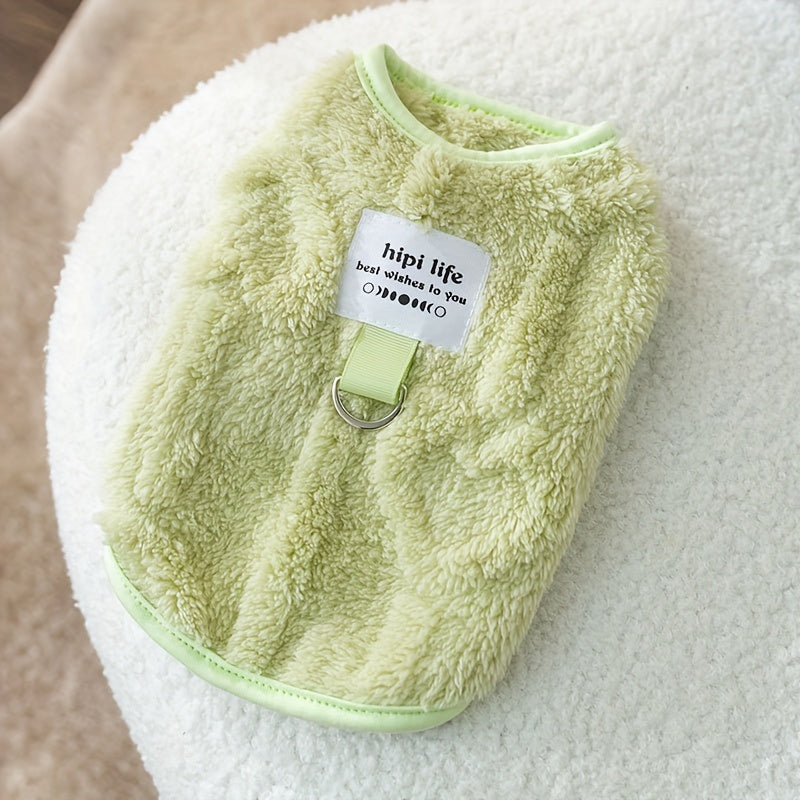 Cozy Fleece Dog Vest for Small Breeds Polyester Pullover for Autumn Winter Warm Pet Clothing