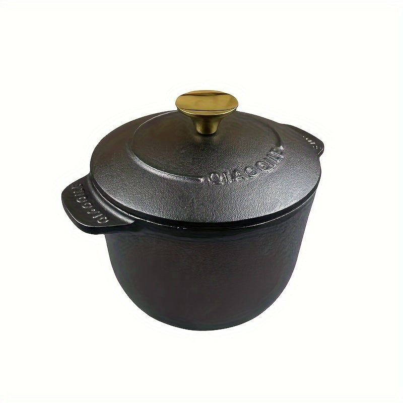 Cast Iron Stew Pot with Dual Handles Non-Stick Design for Soups and Porridge