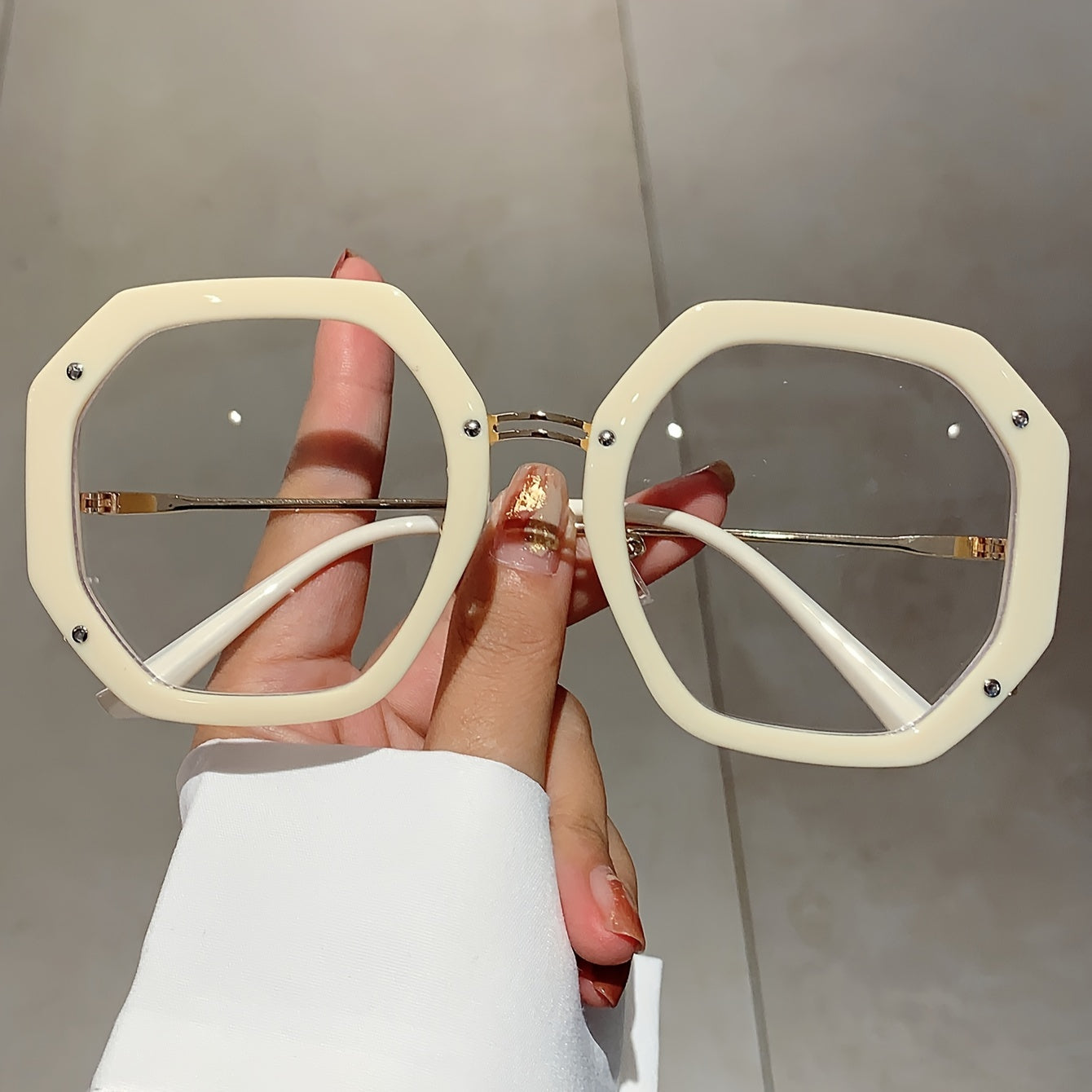 Vintage Style Octagon Frame Glasses for Women Multicolor Blue Light Blocking Lenses