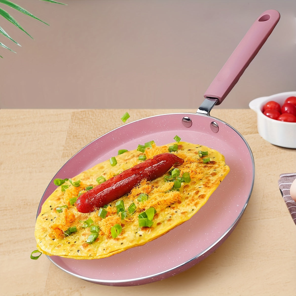 Non-Stick Aluminum Cookware Set with Crepe Pan and Easy-Grip Handle for Breakfast