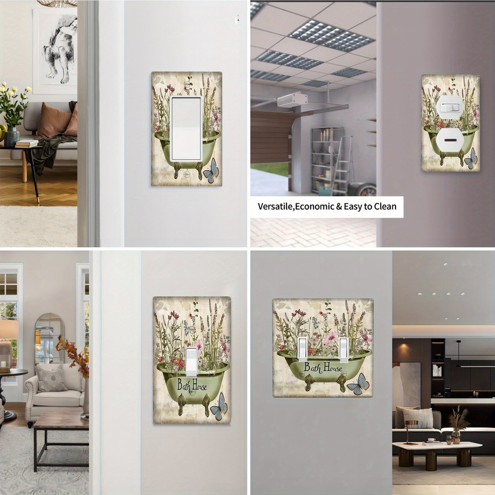 Vintage Wildflower Floral Farmhouse Wall Plate for Light Switch Outlet