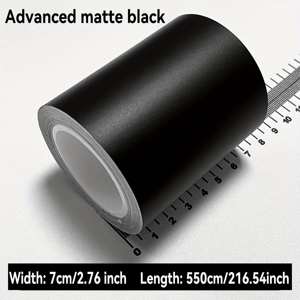 Vinilo de fibra de carbono para coche, pegatina, negro mate, película protectora brillante