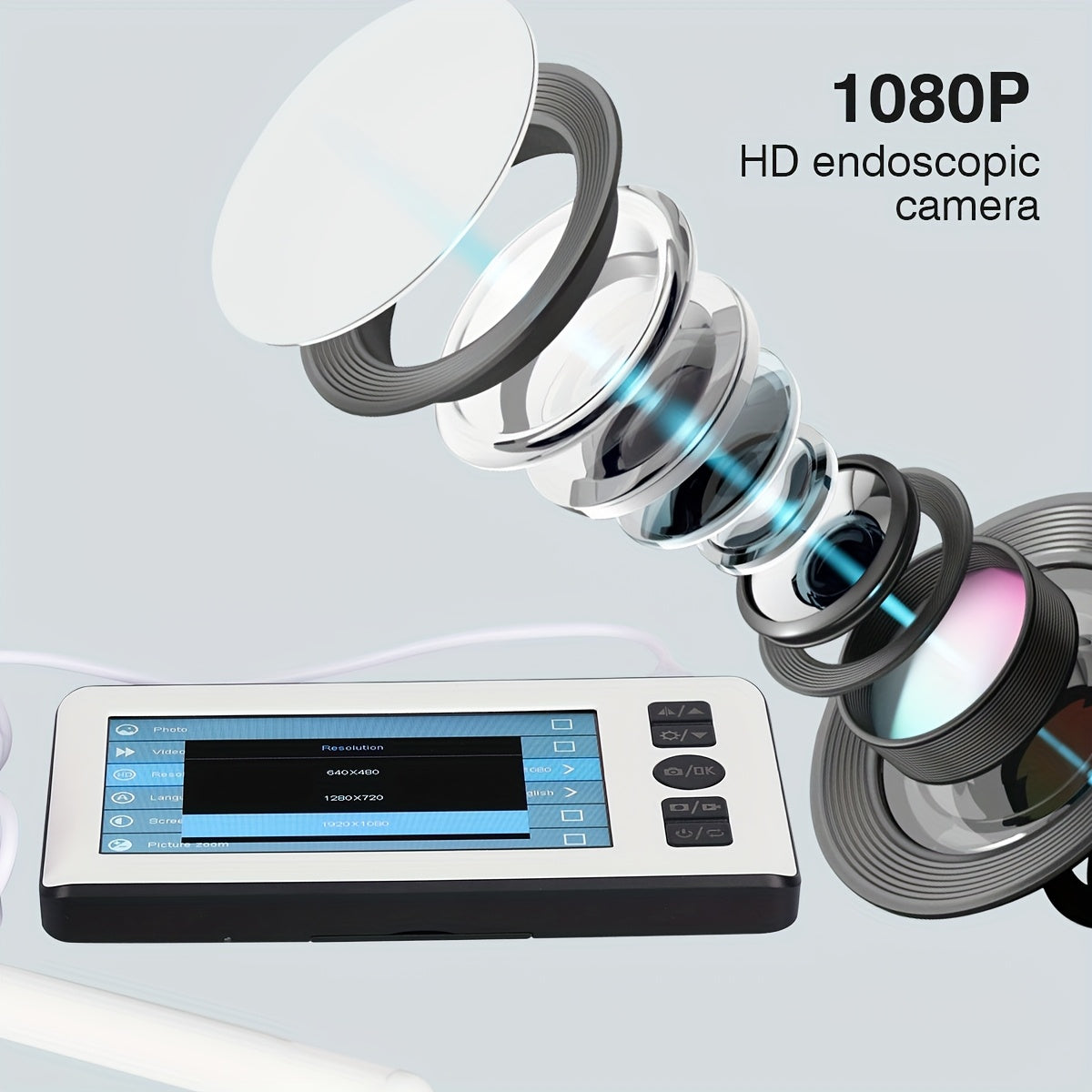 Продвинутый ушной зонд с 10,92 см IPS HD экраном, эндоскопическая камера 1080P, USB-зарядка