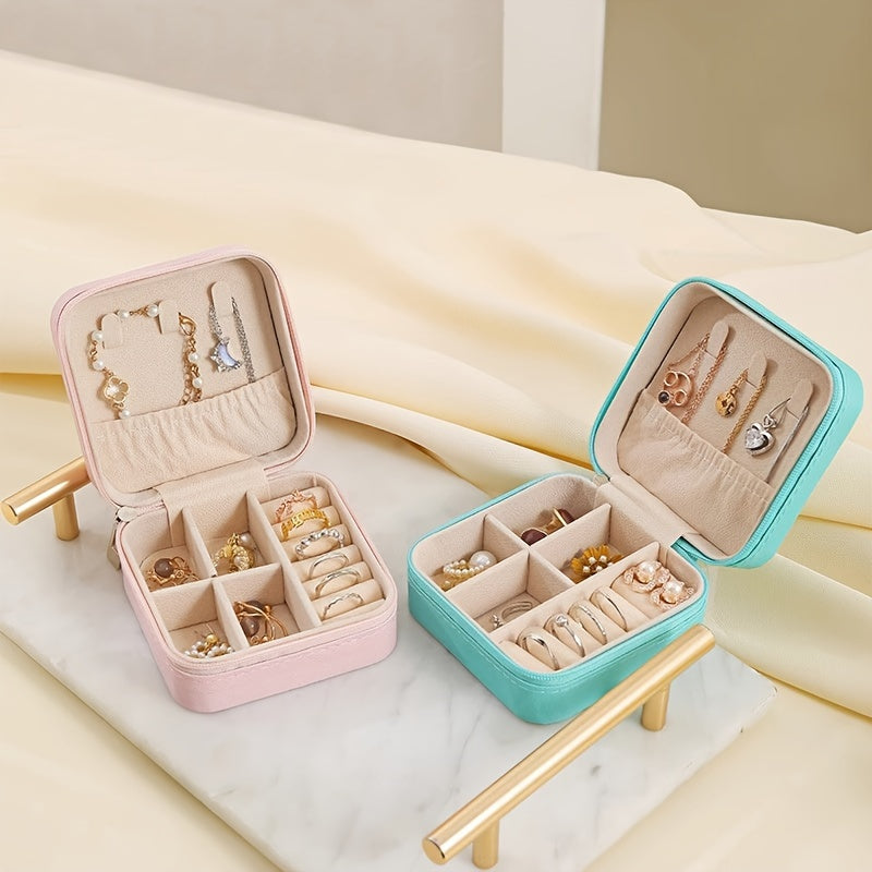 Caja de almacenamiento para joyas Multi-Grid con forro suave para collares y pendientes