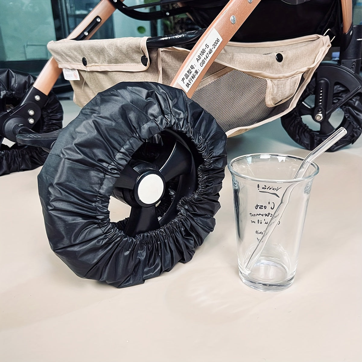 Large Polyester Wheel Protectors for Strollers and Trolleys 2-Pack